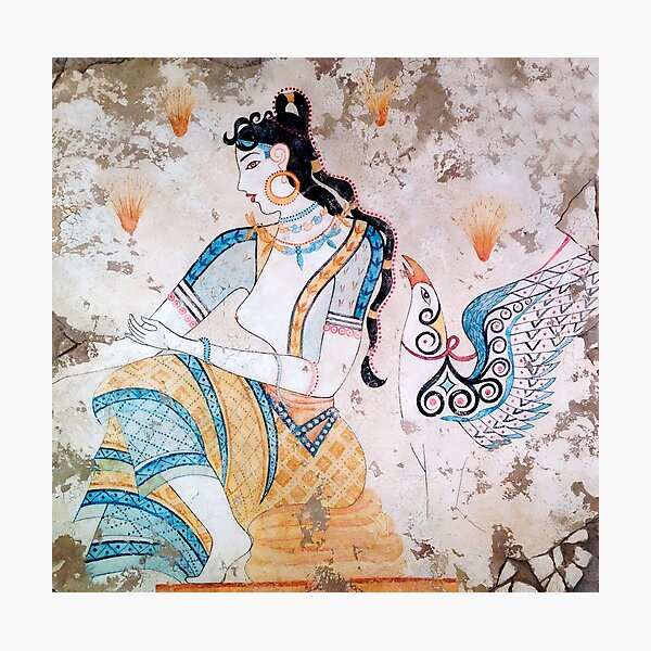 Item preview, Saffron Goddess. Minoan fresco designed and sold by likiska.