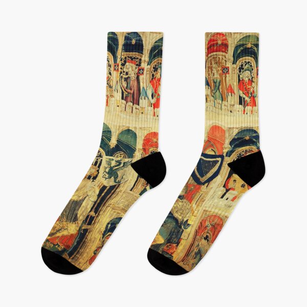 Item preview, JOSHUE AND KING DAVID WITH HEROES AND HEROINES Medieval Tapestry designed and sold by BulganLumini.