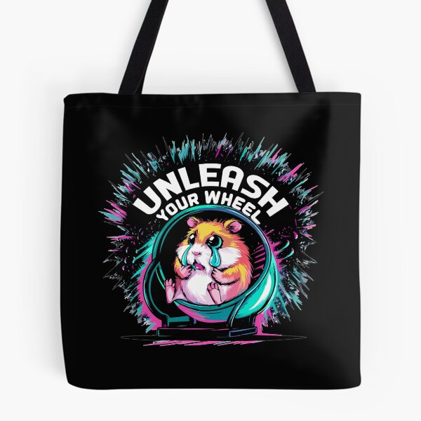 Item preview, Sad Hamster Hustle: Dynamic 'Unleash Your Wheel' Motivational Design designed and sold by FebricFusion.