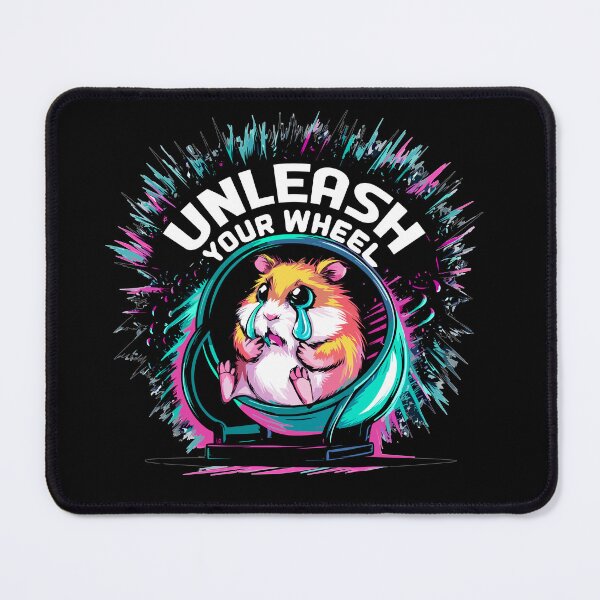 Item preview, Sad Hamster Hustle: Dynamic 'Unleash Your Wheel' Motivational Design designed and sold by FebricFusion.