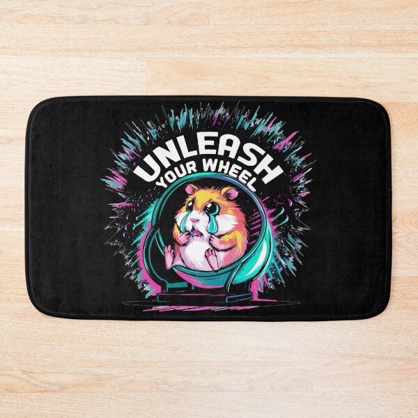Item preview, Sad Hamster Hustle: Dynamic 'Unleash Your Wheel' Motivational Design designed and sold by FebricFusion.