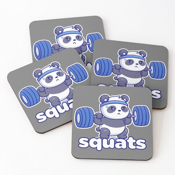 Item preview, SQUATS - LEG DAY - Funny GYM - workout motivation - STRENGTH - panda POWER designed and sold by originalsusie.