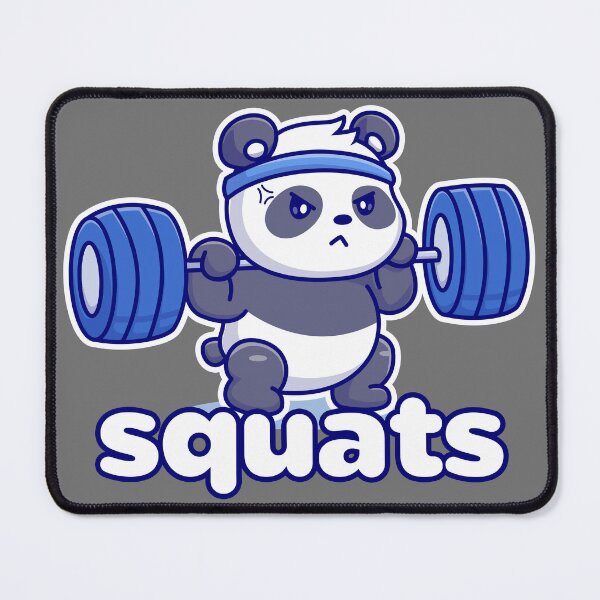 Item preview, SQUATS - LEG DAY - Funny GYM - workout motivation - STRENGTH - panda POWER designed and sold by originalsusie.