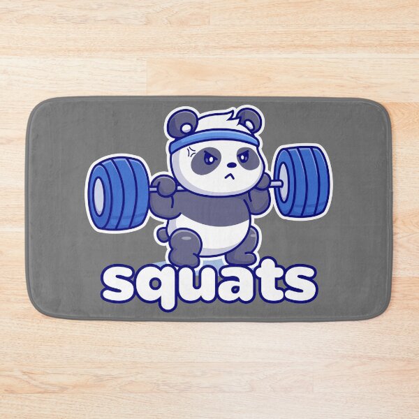 Item preview, SQUATS - LEG DAY - Funny GYM - workout motivation - STRENGTH - panda POWER designed and sold by originalsusie.