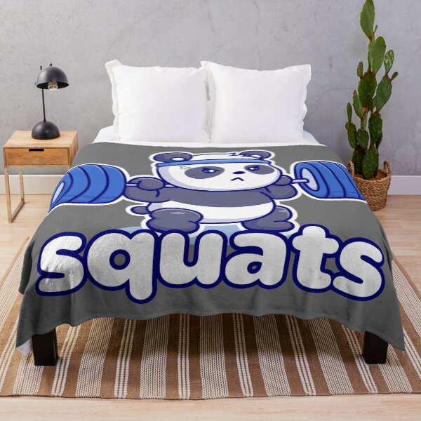 Item preview, SQUATS - LEG DAY - Funny GYM - workout motivation - STRENGTH - panda POWER designed and sold by originalsusie.