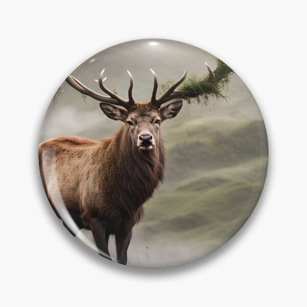 Item preview, Highland Serenity: Misty Morning Stag designed and sold by Nature Canvas Creations.
