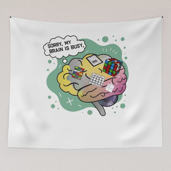 Item preview, Sorry, my brain is busy - green designed and sold by Endless Projects.
