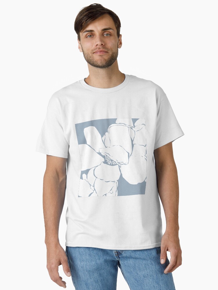 Thumbnail 1 of 7, Classic T-Shirt, Frangipani 2 in Blue designed and sold by naomicrain.