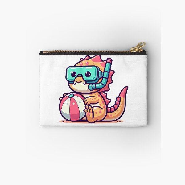 Item preview, Kawaii Bubbly Basilisk With A Beach Ball Wearing A Snorkel designed and sold by CanvasCutie.