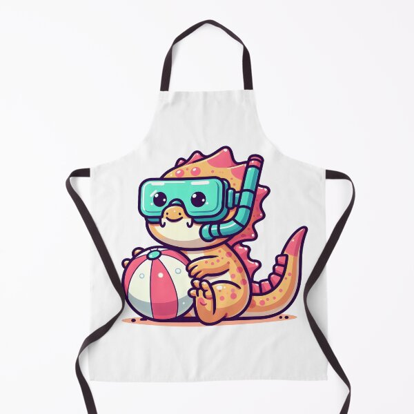 Item preview, Kawaii Bubbly Basilisk With A Beach Ball Wearing A Snorkel designed and sold by CanvasCutie.