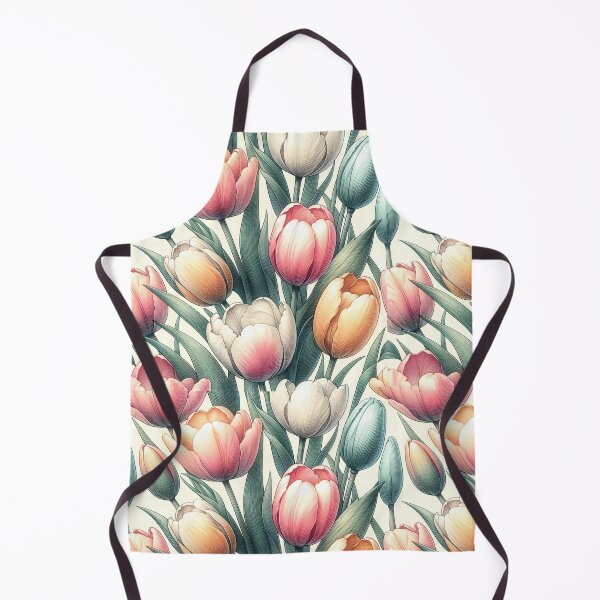 Item preview, Tulip floral patterns in a colored pencil style designed and sold by AnchiyaStudio.