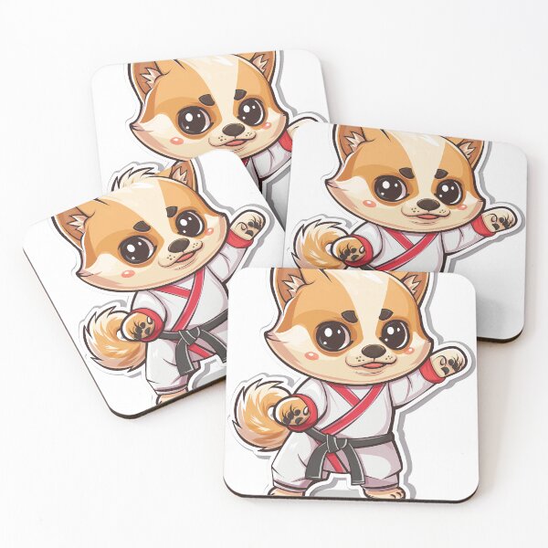 Item preview, Cute Dog wearing karate costumes designed and sold by artismyhobby.