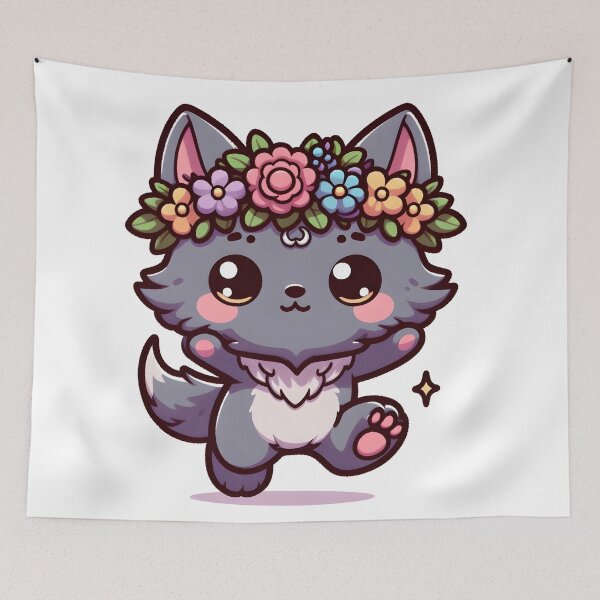 Item preview, Kawaii Precious Werewolf: A Flower Crown designed and sold by CanvasCutie.
