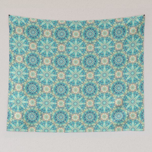Item preview, Phoenician seamless pattern turquoise color vector illustration designed and sold by fotoryum.