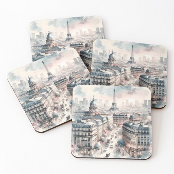 Item preview, A Landscape Pattern of downtown Paris in a romantic watercolor style. designed and sold by AnchiyaStudio.