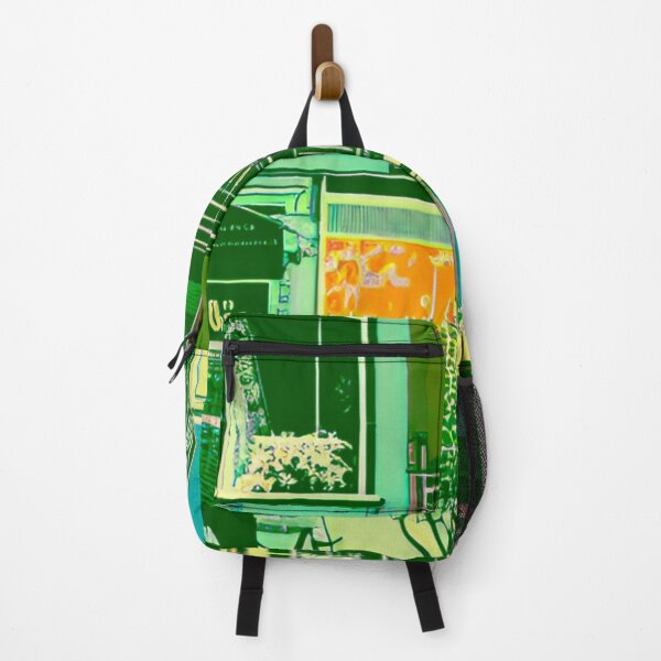 Item preview, Coastal Charm - Artwork of Green and Blue Shopfronts designed and sold by GrizzlyCollective.