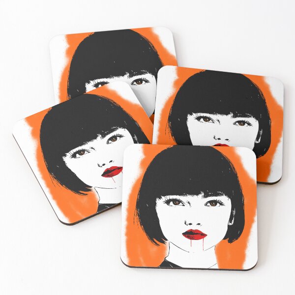 Item preview, Vampire girl on orange background designed and sold by Vioreldraws.