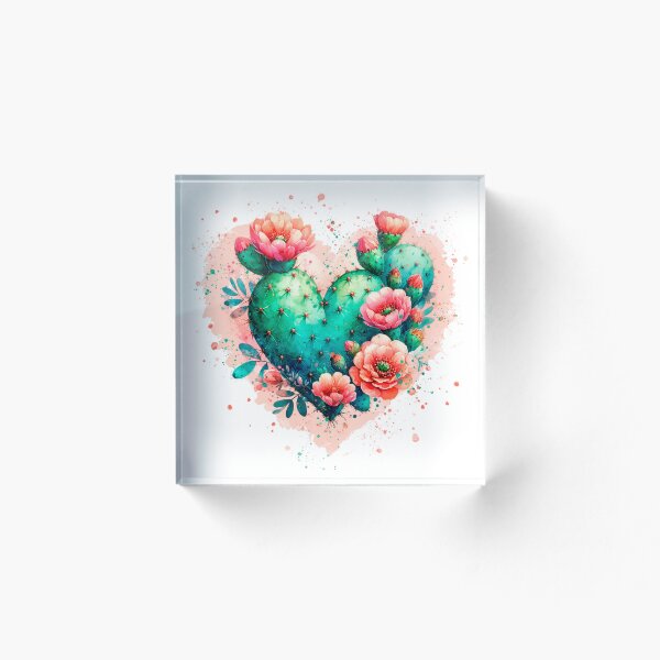 Item preview, cactus heart with flowers designed and sold by DGVO.