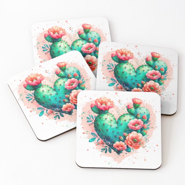 Item preview, cactus heart with flowers designed and sold by DGVO.