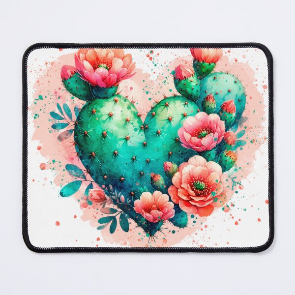 Item preview, cactus heart with flowers designed and sold by DGVO.