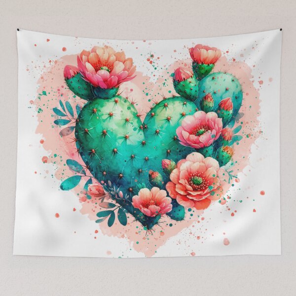 Item preview, cactus heart with flowers designed and sold by DGVO.