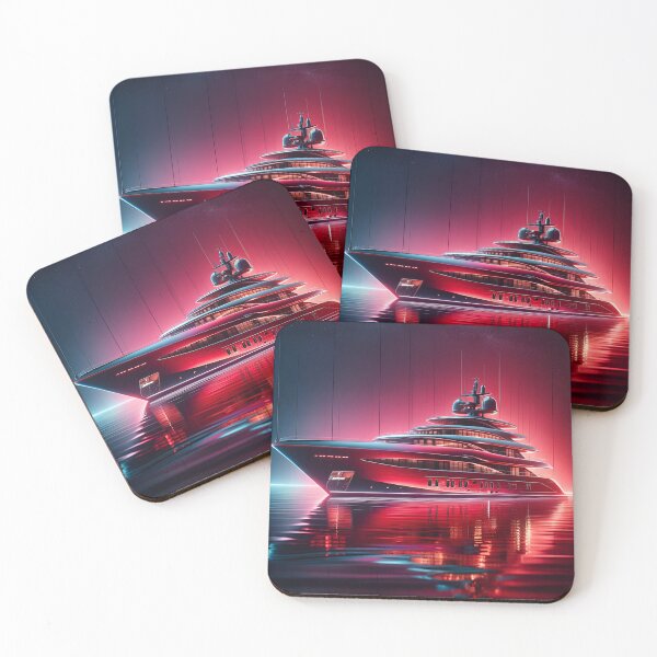 Item preview, Crimson Yacht: Hyperreal Luxury in Vibrant Atmosphere designed and sold by ByDigitalDream.