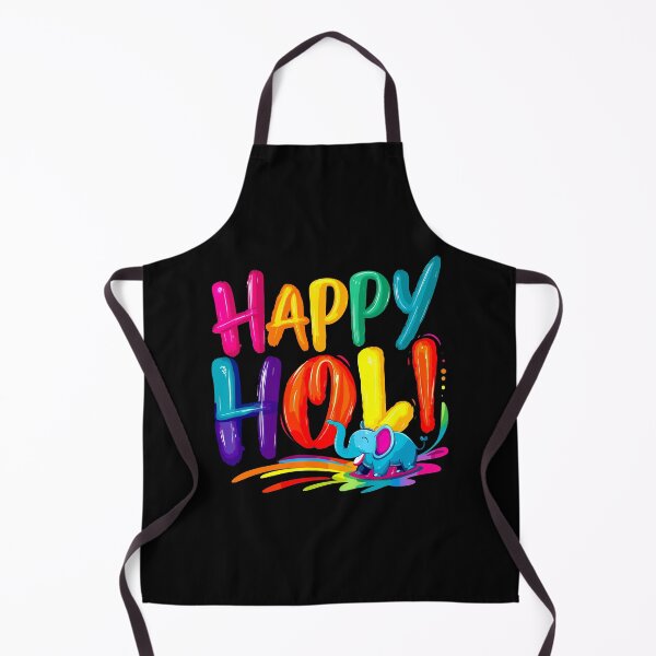 Item preview, Elephantine Celebration: 'Happy Holi' with a Joyous Elephant and Vivid Strokes designed and sold by FebricFusion.