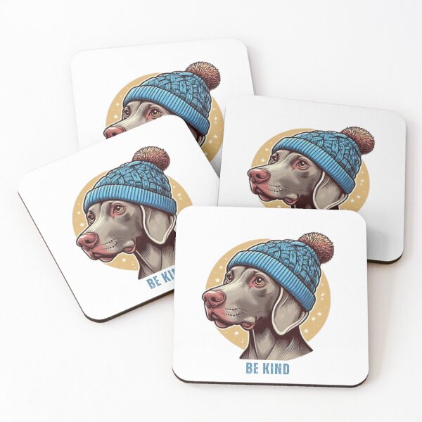 Item preview, Be Kind | Weimaraner in Knitted Cap Illustration | Design Nr.3 designed and sold by WeimTrails.