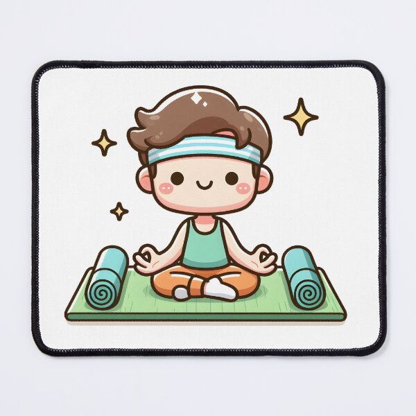 Item preview, Kawaii Yoga Instructor With Yoga Mat designed and sold by CanvasCutie.