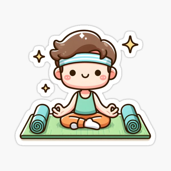 Item preview, Kawaii Yoga Instructor With Yoga Mat designed and sold by CanvasCutie.