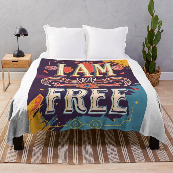 Item preview, Christian Inspirational Art: I AM FREE - Vibrant Typography designed and sold by HahaHandlesHub.