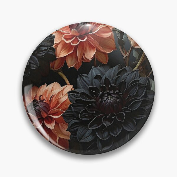 Item preview, Black & Salmon Dahlias  designed and sold by MichelleD73.