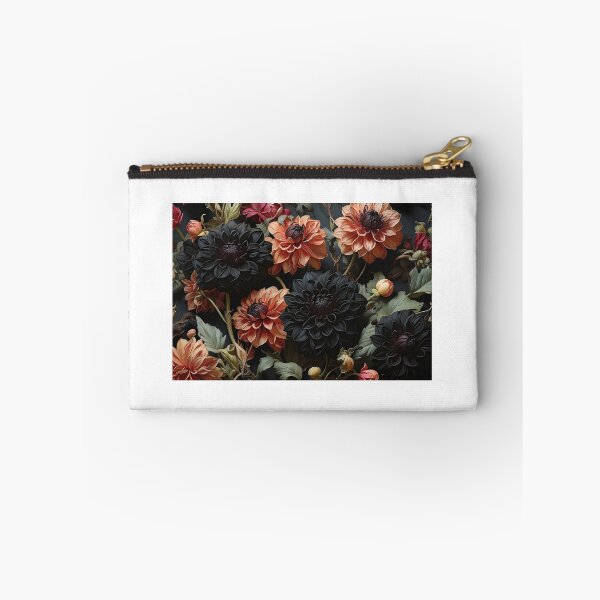 Item preview, Black & Salmon Dahlias  designed and sold by MichelleD73.