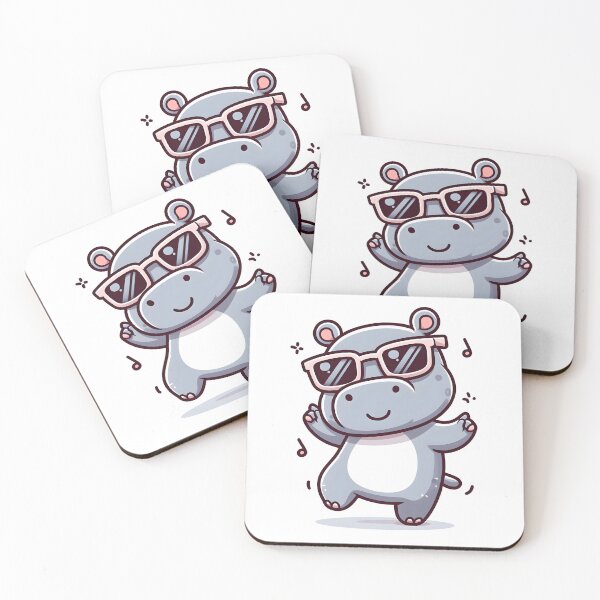 Item preview, Kawaii Hippo With Sunglasses designed and sold by CanvasCutie.