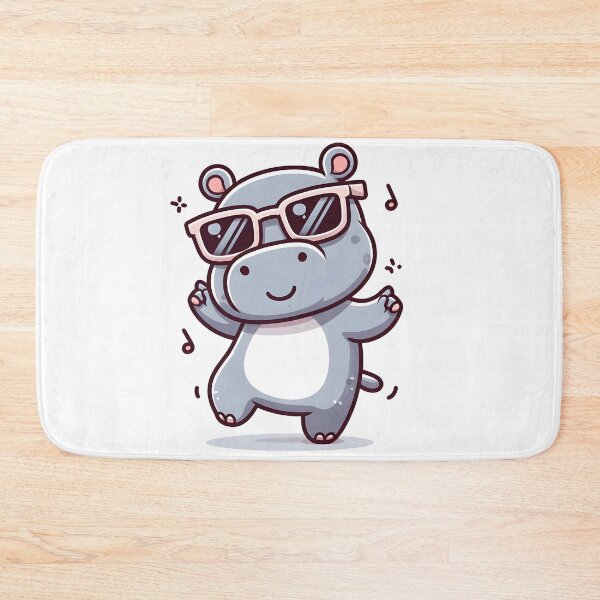 Item preview, Kawaii Hippo With Sunglasses designed and sold by CanvasCutie.