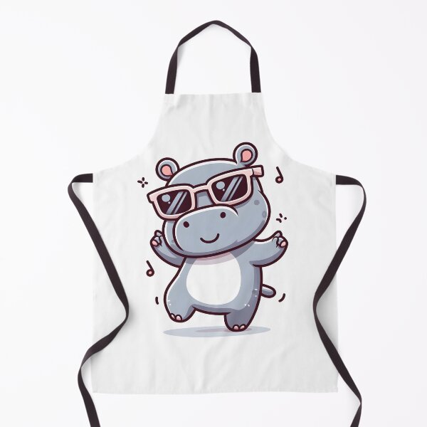 Aperçu de l'œuvre Hippopotame Kawaii avec des lunettes de soleil créée et vendue par CanvasCutie.