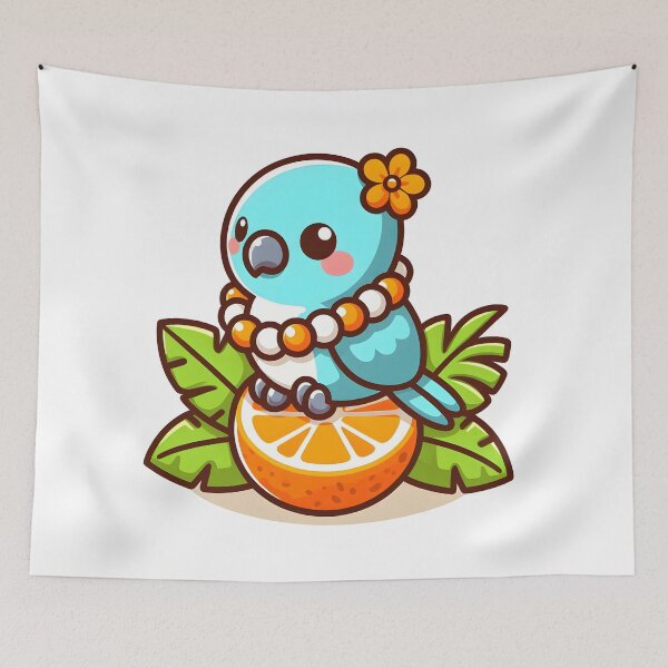 Item preview, Kawaii Parrot With Lei designed and sold by CanvasCutie.