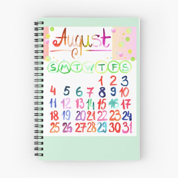 Item preview, August 2024 watercolor lettering calendar | Handlettering calligraphy drawing calendar  designed and sold by lausn.
