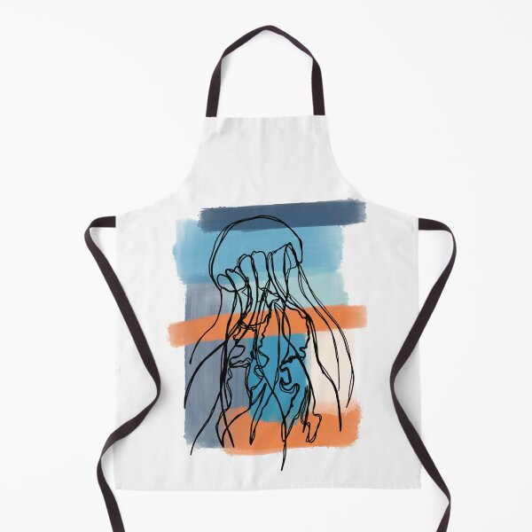 Item preview, Jellyfish Line Art Blue and Orange designed and sold by delightbynaomi.