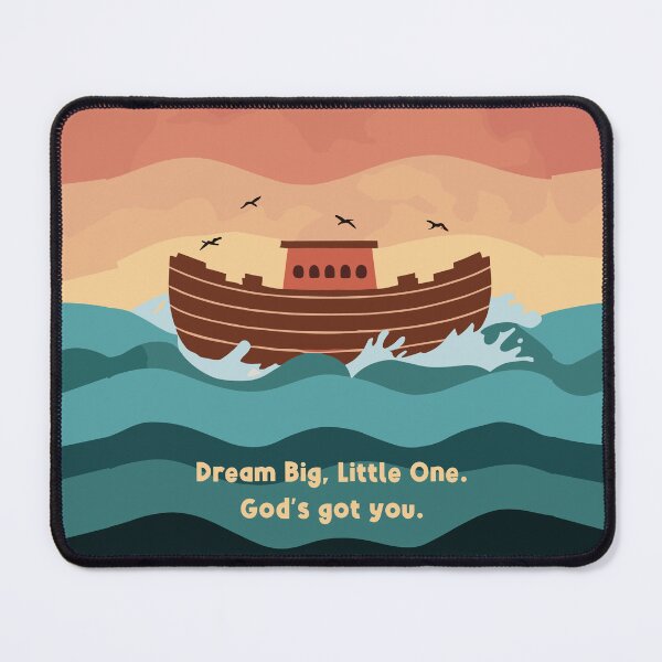 Item preview, Noah's Ark: Minimalist Design with Rainbow Background and Birds Illustration - Dream Big Little One designed and sold by HahaHandlesHub.