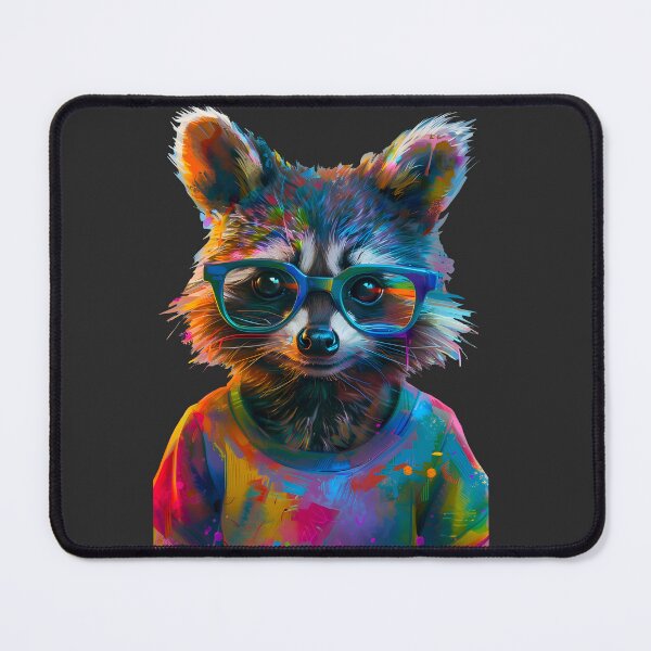 Item preview, Colorful Raccoon With Glasses designed and sold by xiao xuans.