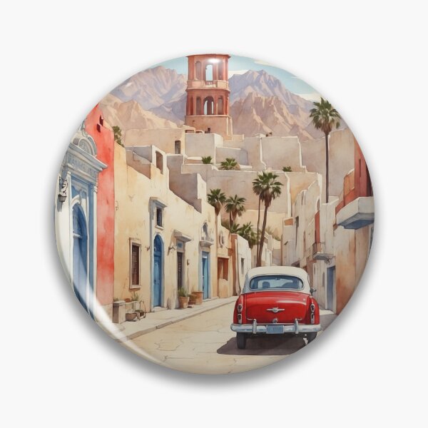 Item preview, Arteaga Coahuila Magic Town Vintage Watercolor Travel Tourism Poster  designed and sold by TravelersGems.