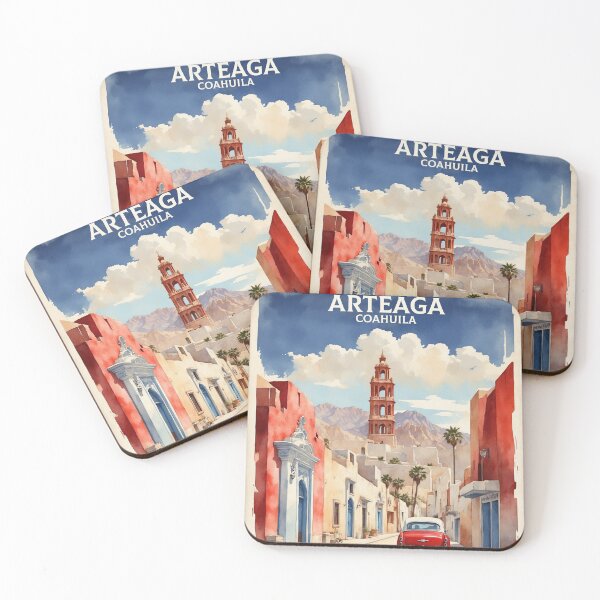 Item preview, Arteaga Coahuila Magic Town Vintage Watercolor Travel Tourism Poster  designed and sold by TravelersGems.
