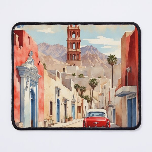 Item preview, Arteaga Coahuila Magic Town Vintage Watercolor Travel Tourism Poster  designed and sold by TravelersGems.