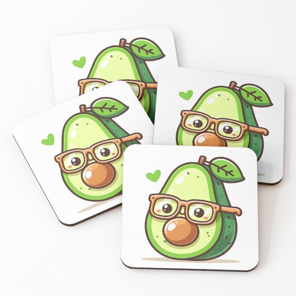 Item preview, Kawaii Avocado With Glasses designed and sold by CanvasCutie.