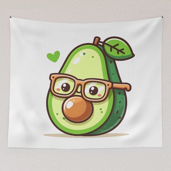 Item preview, Kawaii Avocado With Glasses designed and sold by CanvasCutie.