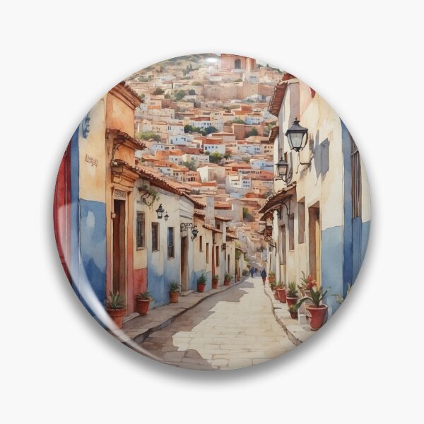 Item preview, Bernal Queretaro Magic Town Vintage Watercolor Travel Tourism Poster  designed and sold by TravelersGems.