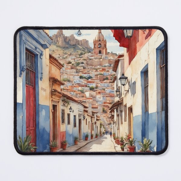 Item preview, Bernal Queretaro Magic Town Vintage Watercolor Travel Tourism Poster  designed and sold by TravelersGems.