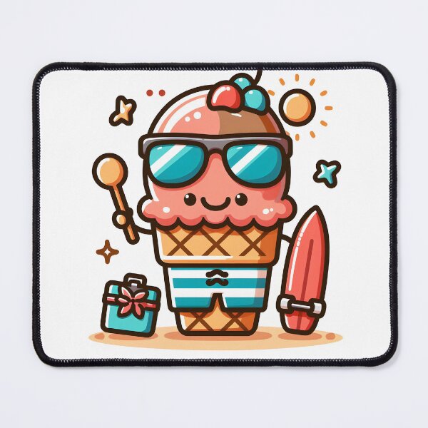 Item preview, Kawaii Ice Cream Maker With Beach Shorts And Sunglasses designed and sold by CanvasCutie.