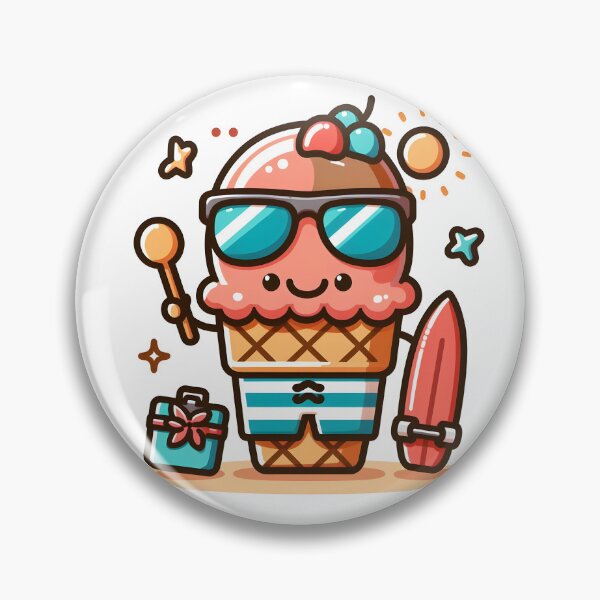 Item preview, Kawaii Ice Cream Maker With Beach Shorts And Sunglasses designed and sold by CanvasCutie.